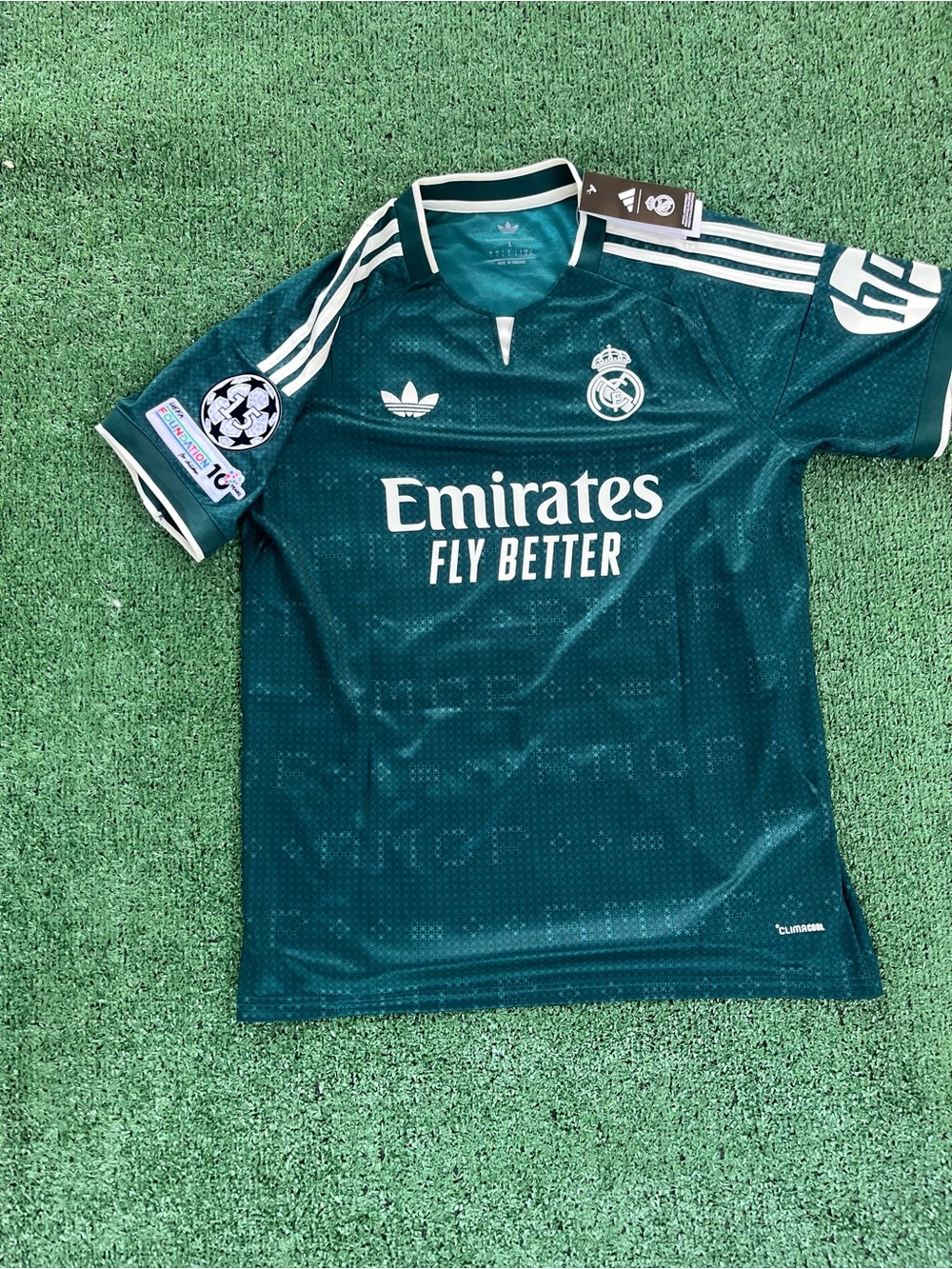 adidas Boys' Dark Teal Real Madrid Soccer Jersey